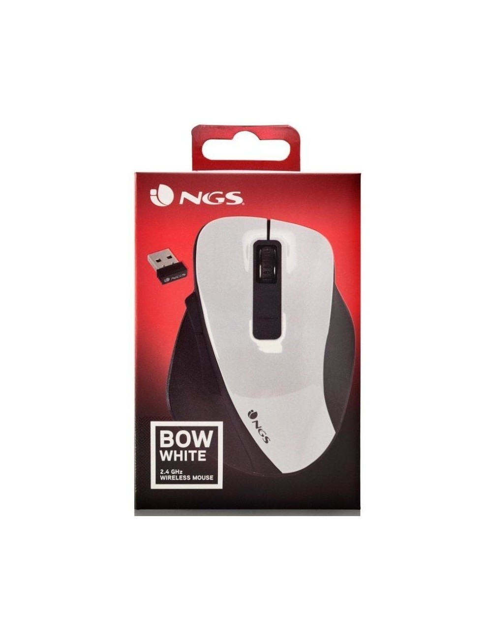 Ratón Inalámbrico NGS Bow/ Hasta 1600 DPI/ Blanco