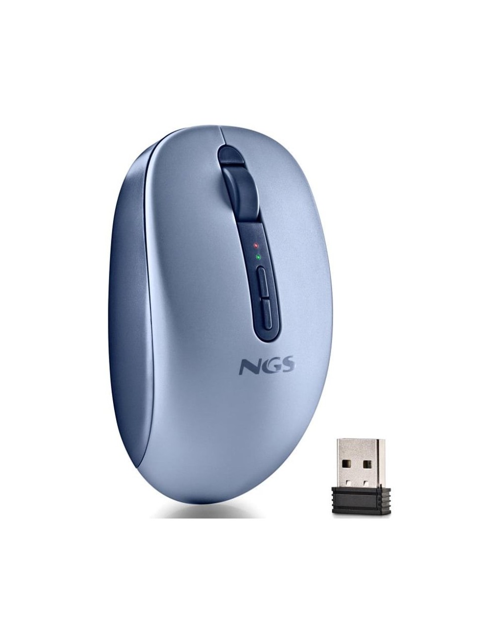 Ratón Ergonómico Inalámbrico NGS Fog Dual FOGDUALBLUE Silencioso/ Hasta 1600 DPI/ Azul