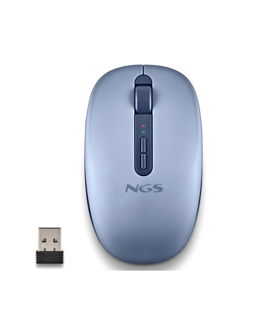 Ratón Ergonómico Inalámbrico NGS Fog Dual FOGDUALBLUE Silencioso/ Hasta 1600 DPI/ Azul