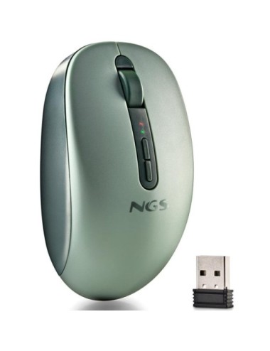 Ratón Ergonómico Inalámbrico NGS Fog Dual FOGDUALGREEN Silencioso/ Hasta 1600 DPI/ Verde