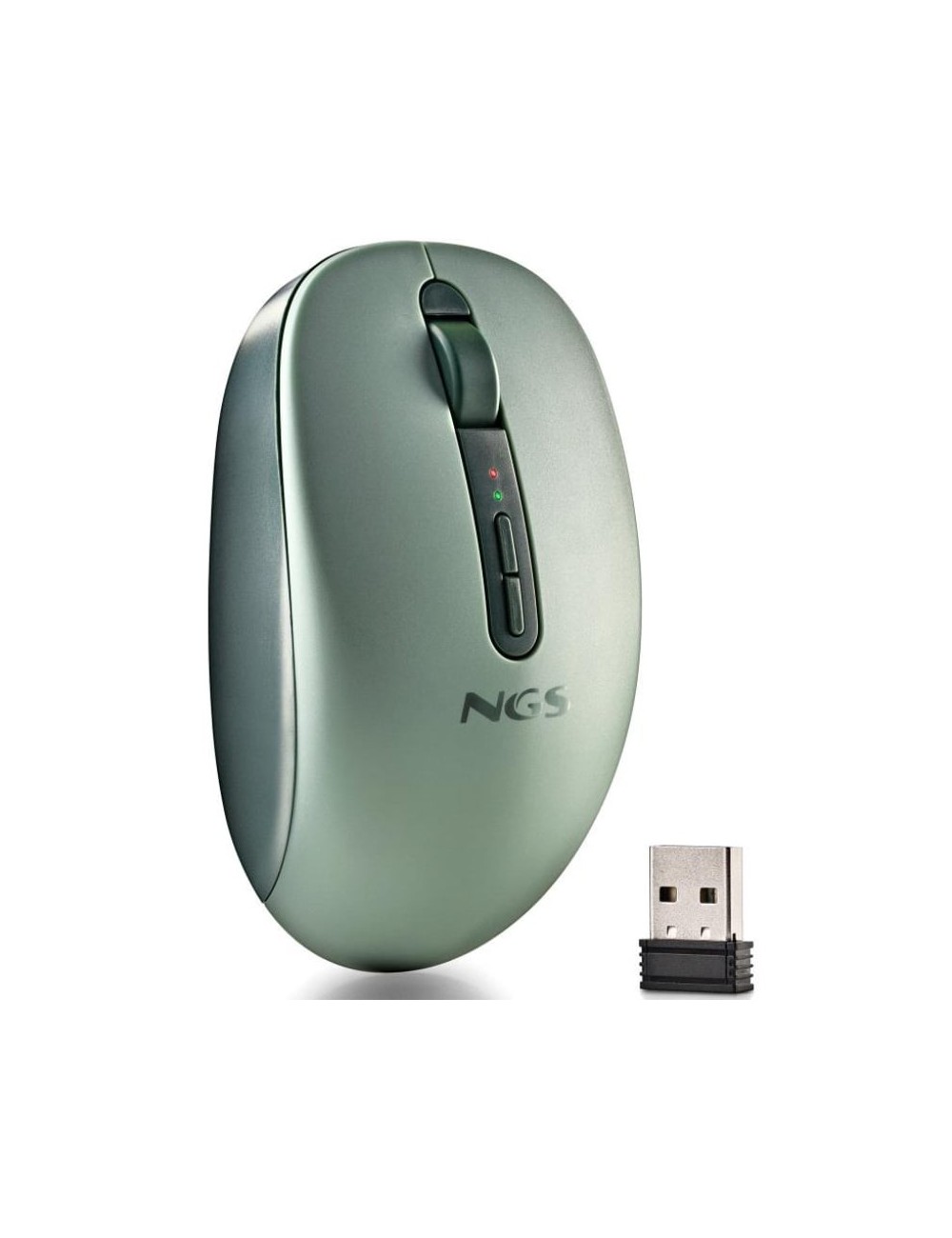 Ratón Ergonómico Inalámbrico NGS Fog Dual FOGDUALGREEN Silencioso/ Hasta 1600 DPI/ Verde