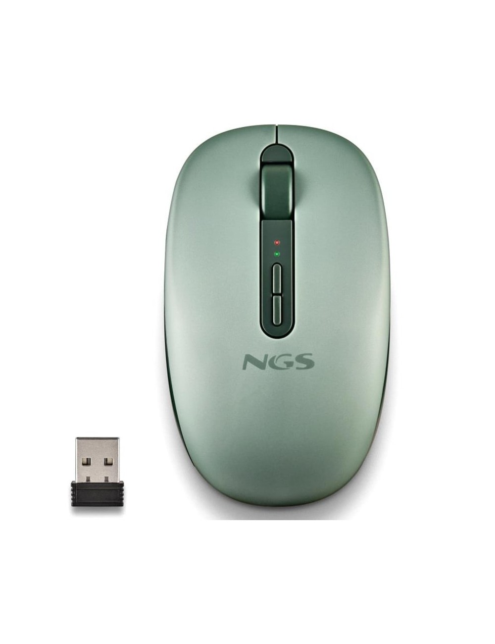 Ratón Ergonómico Inalámbrico NGS Fog Dual FOGDUALGREEN Silencioso/ Hasta 1600 DPI/ Verde