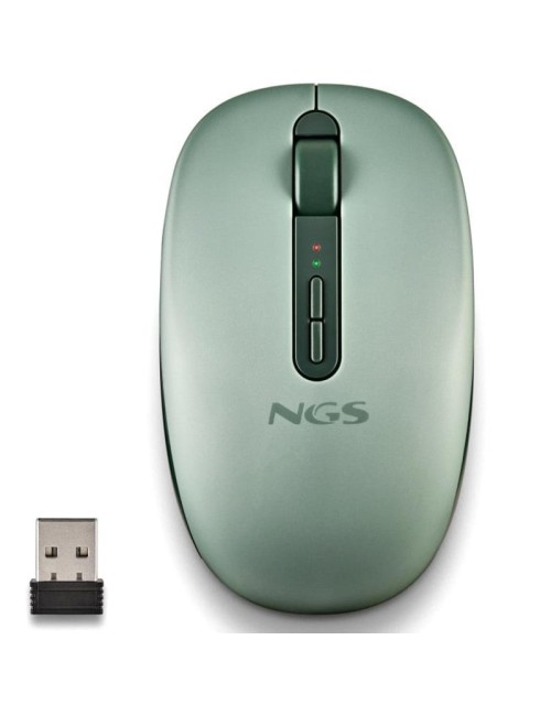 Ratón Ergonómico Inalámbrico NGS Fog Dual FOGDUALGREEN Silencioso/ Hasta 1600 DPI/ Verde