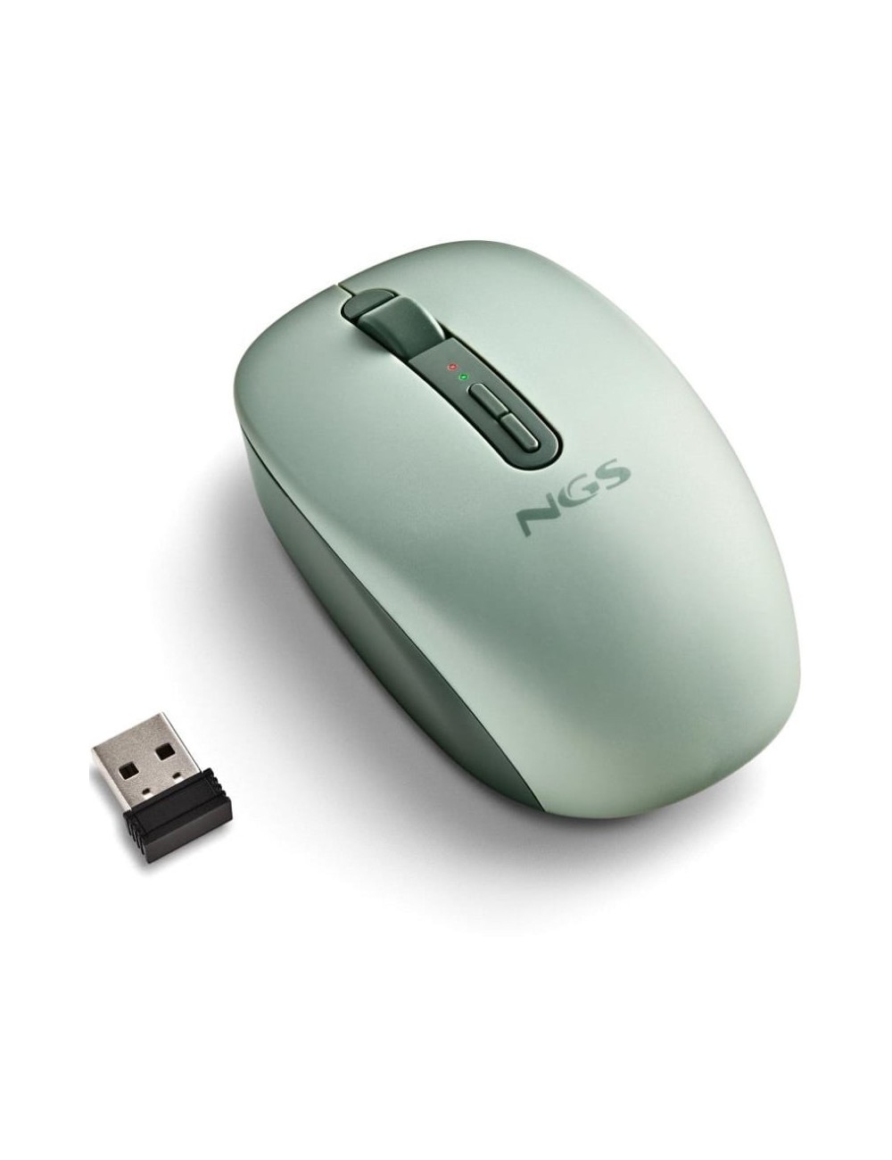 Ratón Ergonómico Inalámbrico NGS Fog Dual FOGDUALGREEN Silencioso/ Hasta 1600 DPI/ Verde