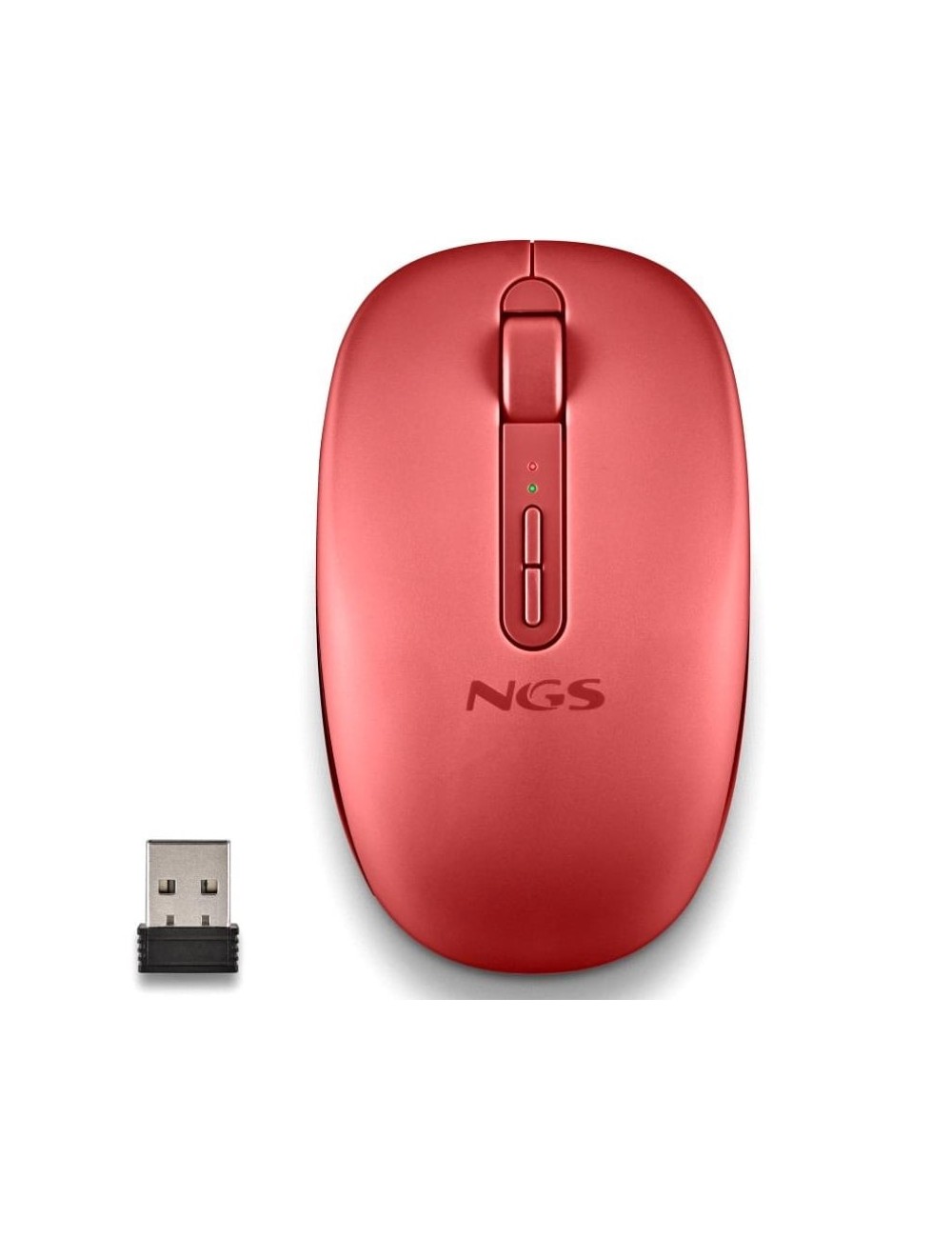 Ratón Ergonómico Inalámbrico NGS Fog Dual FOGDUALRED Silencioso/ Hasta 1600 DPI/ Rojo