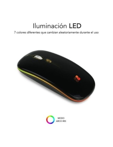 Ratón Inalámbrico Subblim LED Dual Flat/ Batería recargable/ Hasta 1600 DPI