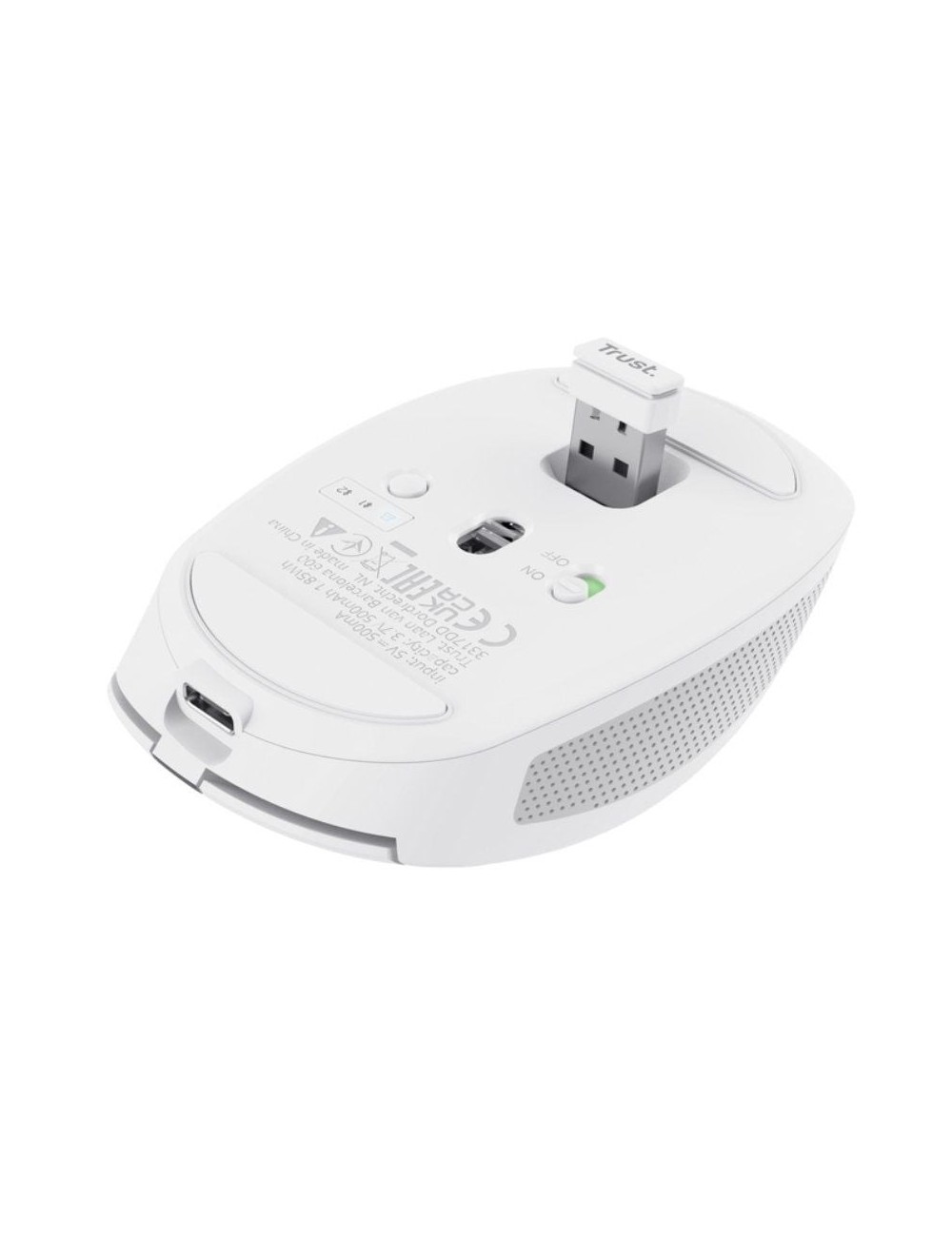 Ratón Inalámbrico Trust Ozaa Compact Wireless/ Batería recargable/ Hasta 3200 DPI/ Blanco