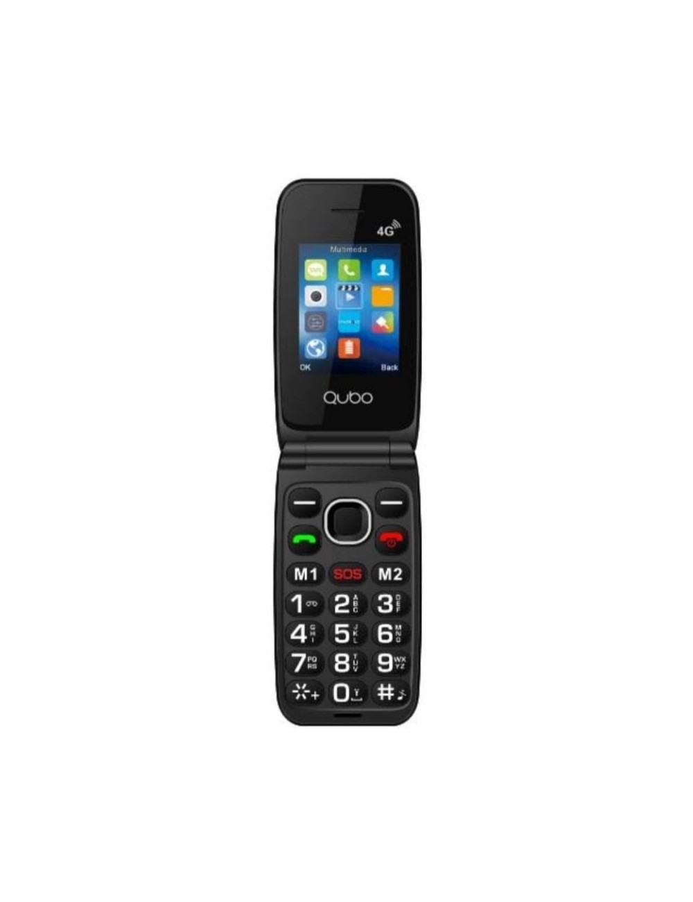 Teléfono Móvil Qubo NEO2 NW BK 4G para Personas Mayores/ Negro