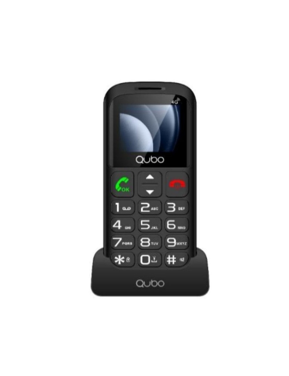 Teléfono Móvil Qubo P-186BKC 4G para Personas Mayores/ Negro