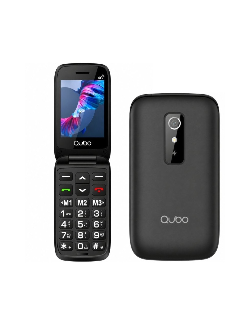 Teléfono Móvil Qubo P-220BKC 4G para Personas Mayores/ Negro