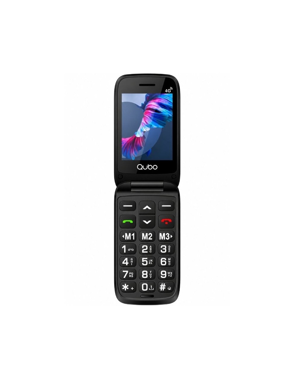 Teléfono Móvil Qubo P-220BKC 4G para Personas Mayores/ Negro