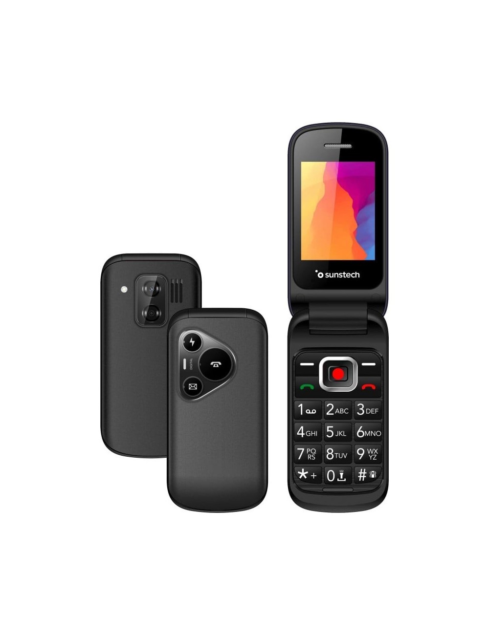 Teléfono Móvil Sunstech CELT24 para Personas Mayores/ Negro