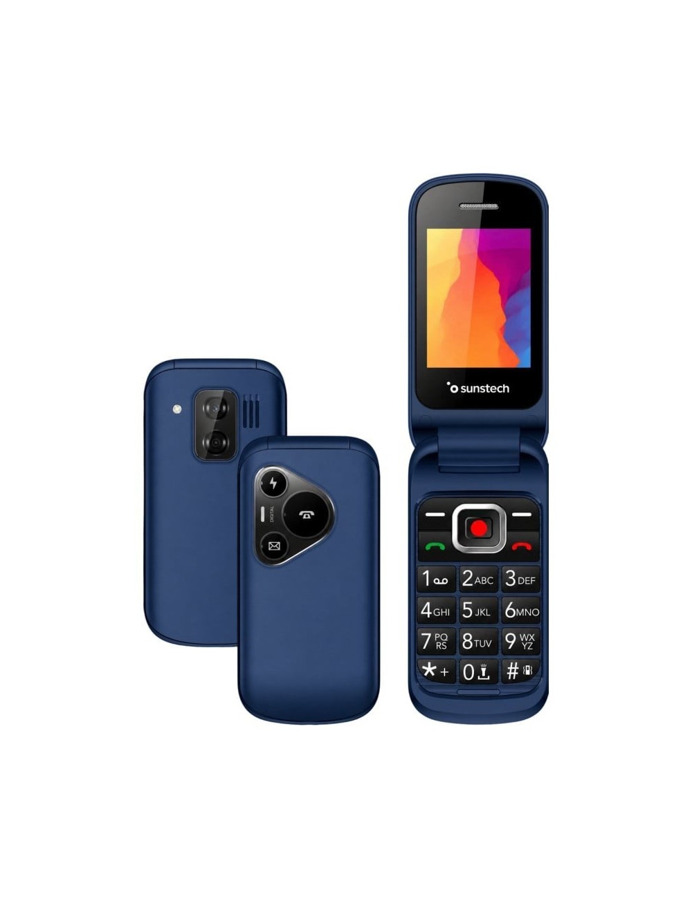 Teléfono Móvil Sunstech CELT24 para Personas Mayores/ Azul