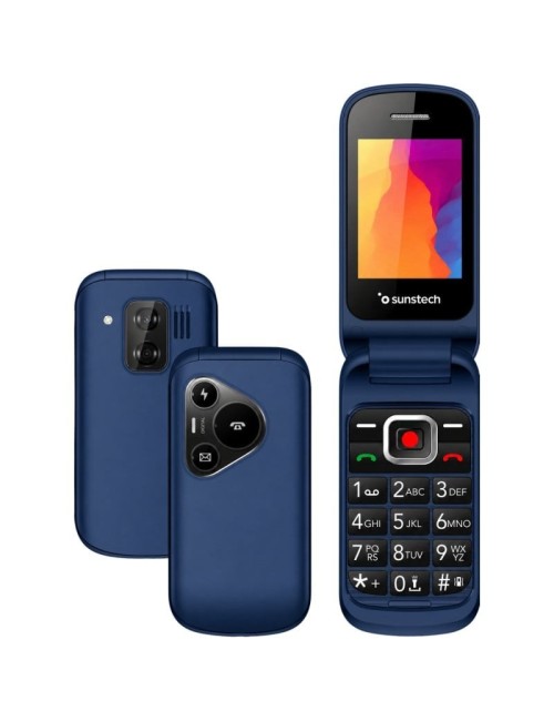 Teléfono Móvil Sunstech CELT24 para Personas Mayores/ Azul