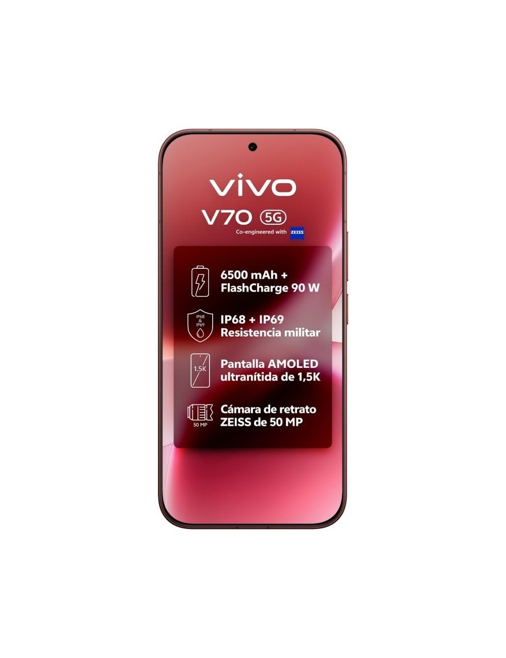 Smartphone Vivo V70 8GB/ 256GB/ 6.59'/ 5G/ Marrón