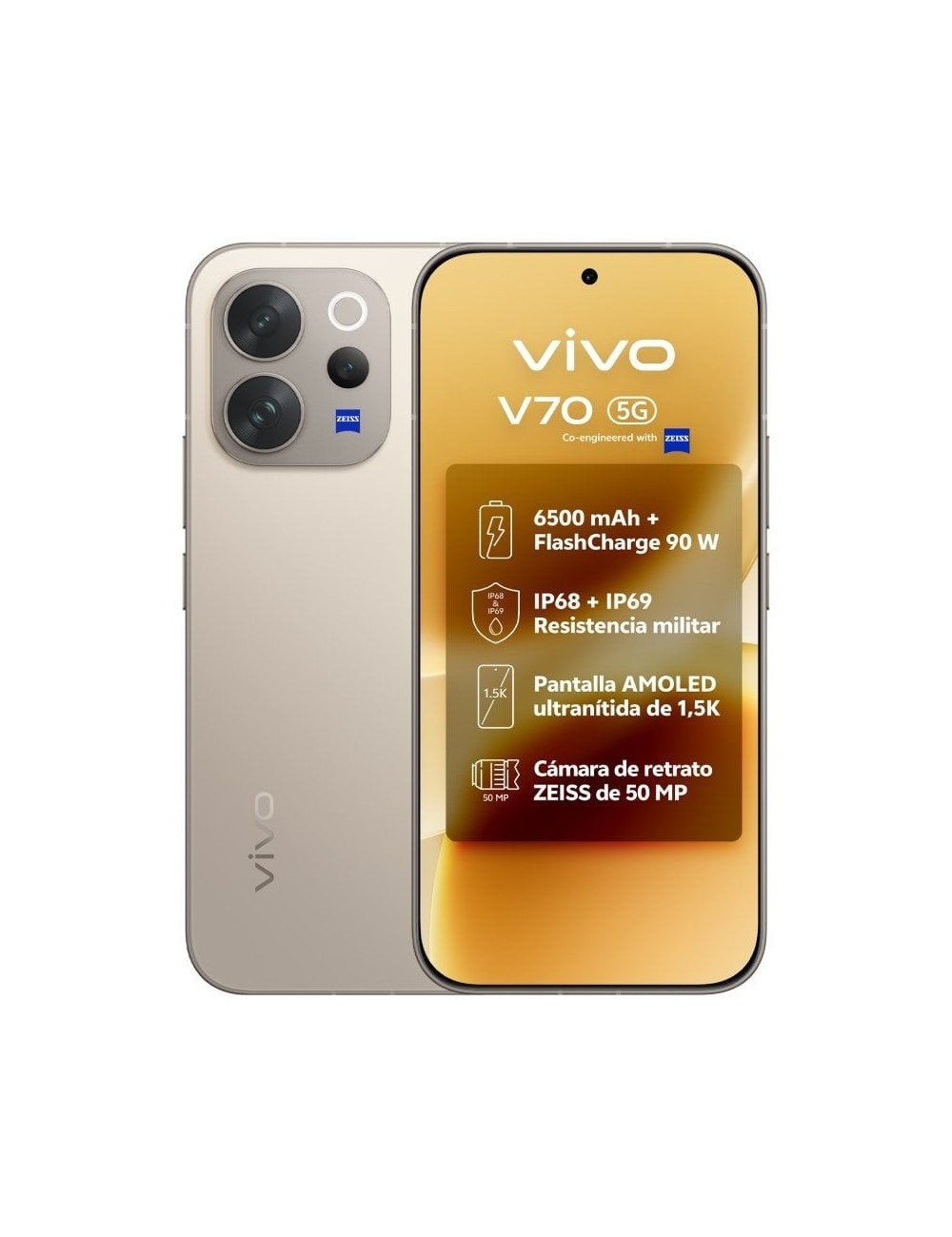 Smartphone Vivo V70 8GB/ 256GB/ 6.59'/ 5G/ Gris