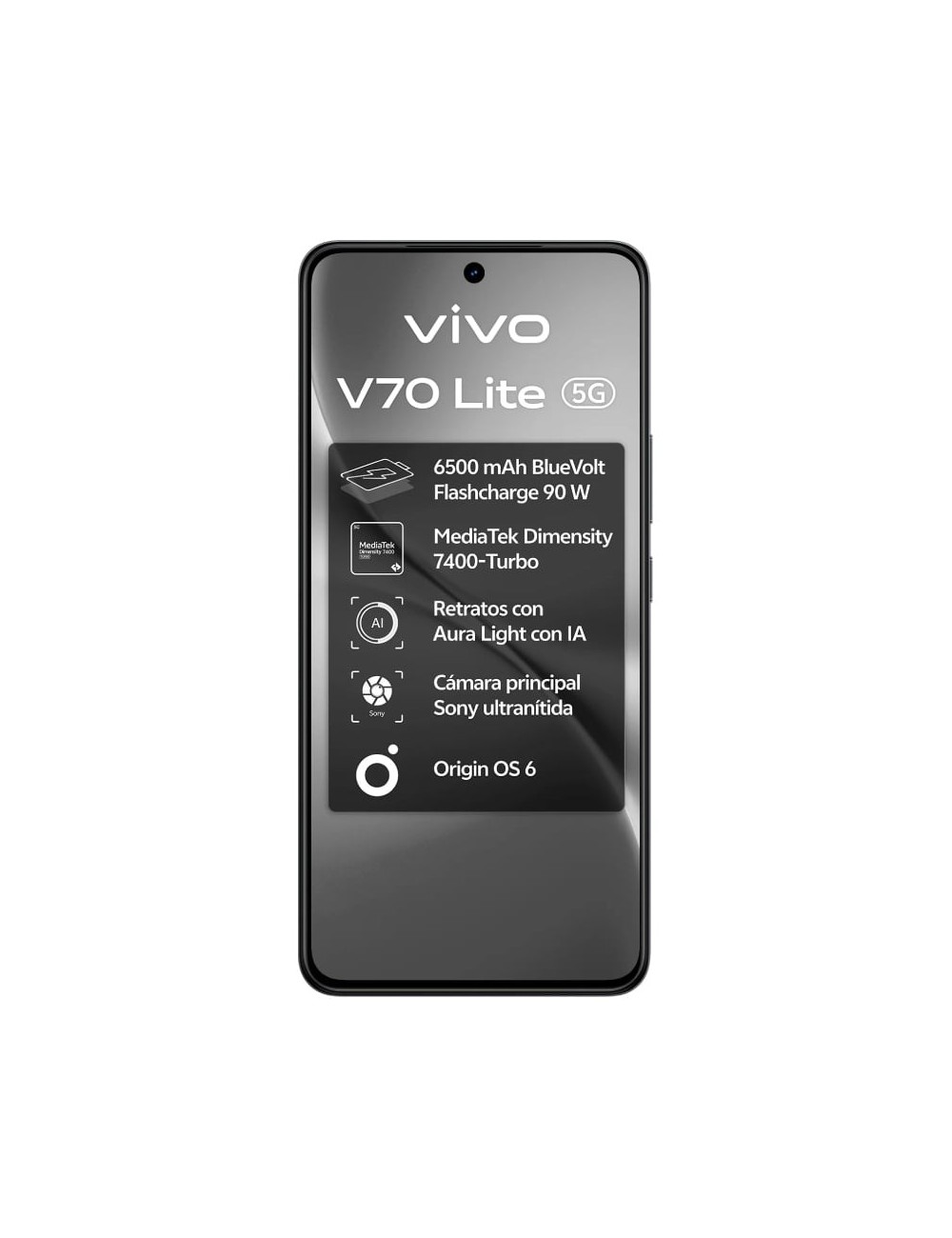 Smartphone Vivo V70 Lite 6GB/ 128GB/ 6.77'/ 5G/ Negro