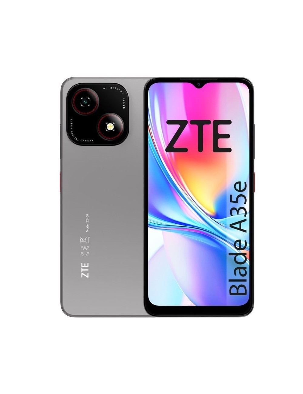 Smartphone ZTE Blade A35E 2GB/ 64GB/ 6.52'/ Gris Oscuro