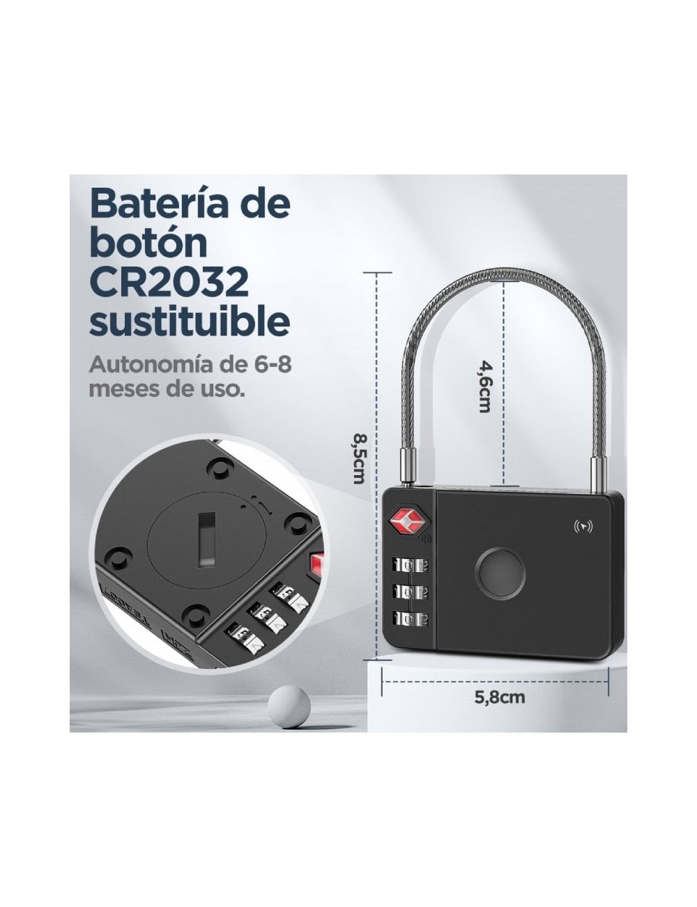 Candado Localizador Inteligente Muvit For Change MiLi MiLock Duo MCLOK0001/ Combinación de 3 Dígitos