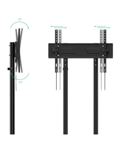 Soporte de Suelo Inclinable con Ruedas TooQ KEFRÉN FS1150M-B para TV de 37-70'/ hasta 70kg