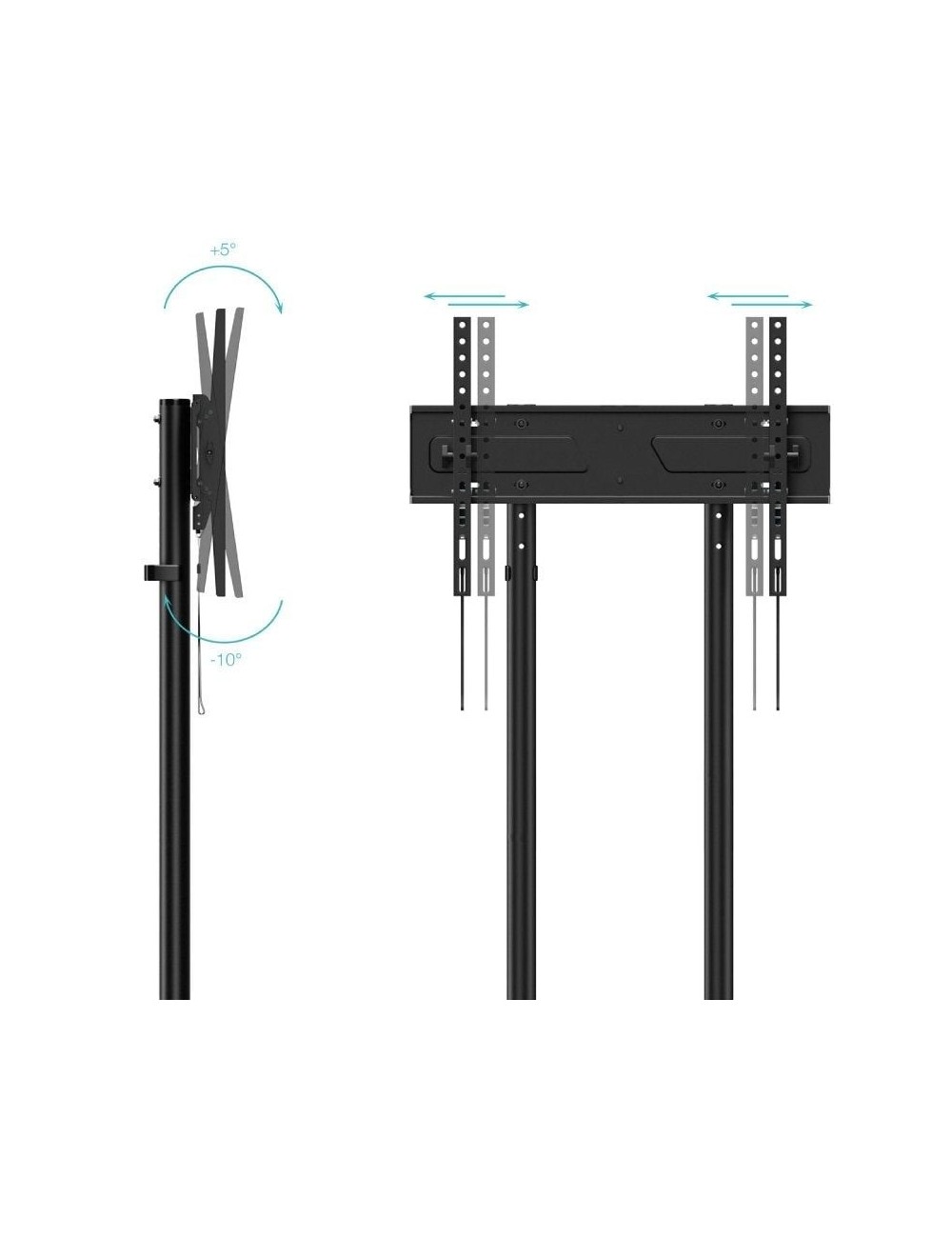 Soporte de Suelo Inclinable con Ruedas TooQ KEFRÉN FS1150M-B para TV de 37-70'/ hasta 70kg
