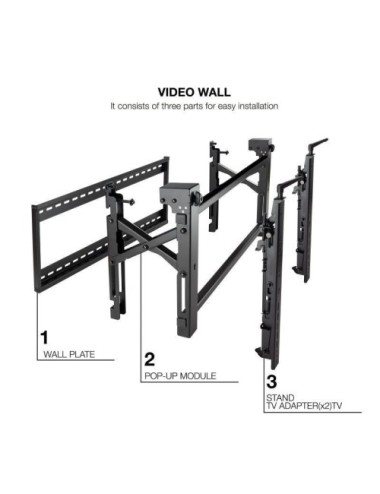 Soporte de Pared para Videowall Inclinable Tooq TQVW5470T para TV de 54-70'/ hasta 70kg