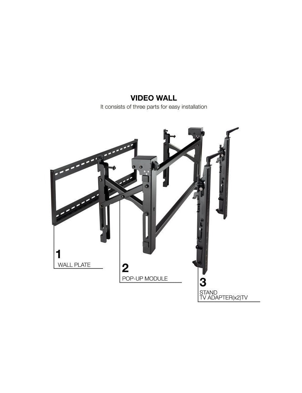 Soporte de Pared para Videowall Inclinable Tooq TQVW5470T para TV de 54-70'/ hasta 70kg