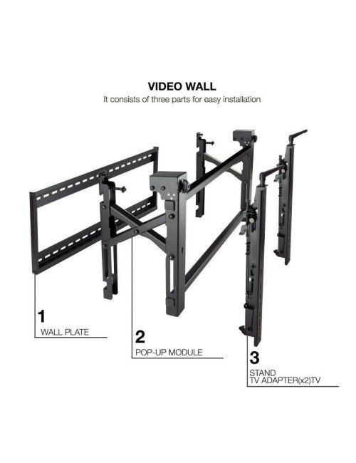 Soporte de Pared para Videowall Inclinable Tooq TQVW5470T para TV de 54-70'/ hasta 70kg