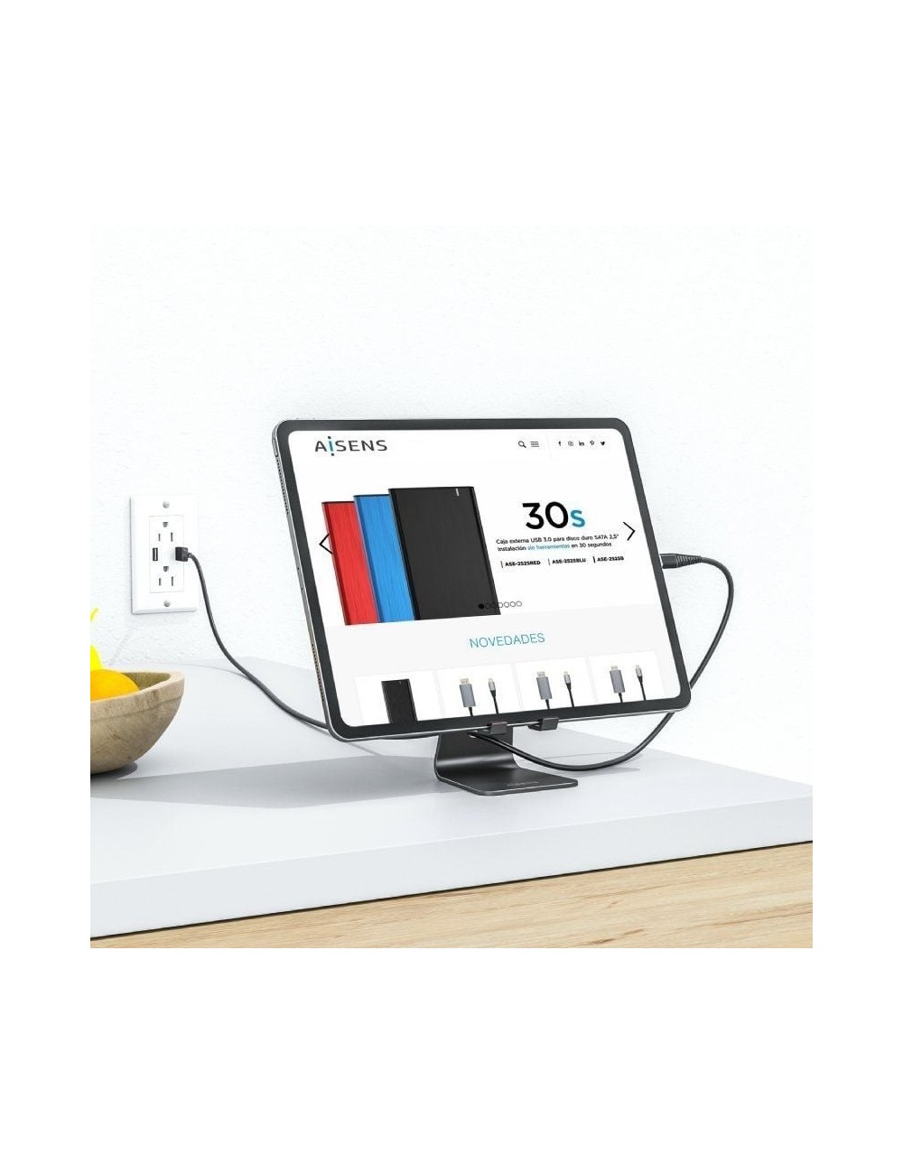 Soporte para Smartphone/Tablet Aisens MS1PM-084/ Negro
