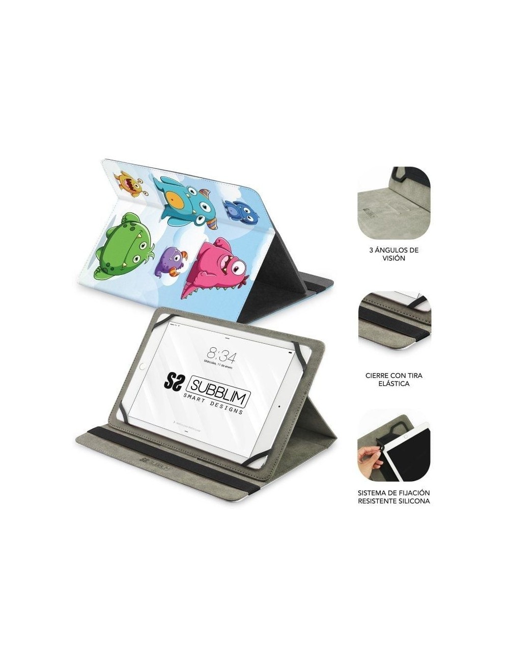 Funda Subblim Trendy Case Monsters para Tablets de 11'