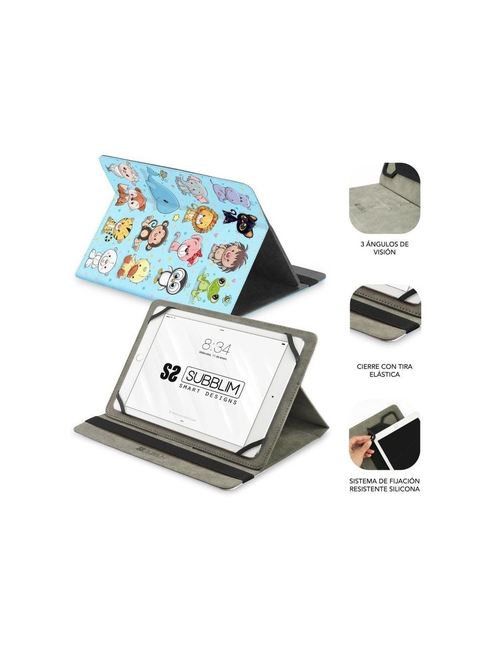 Funda Subblim Trendy Case Animals para Tablets de 9.6'-11'