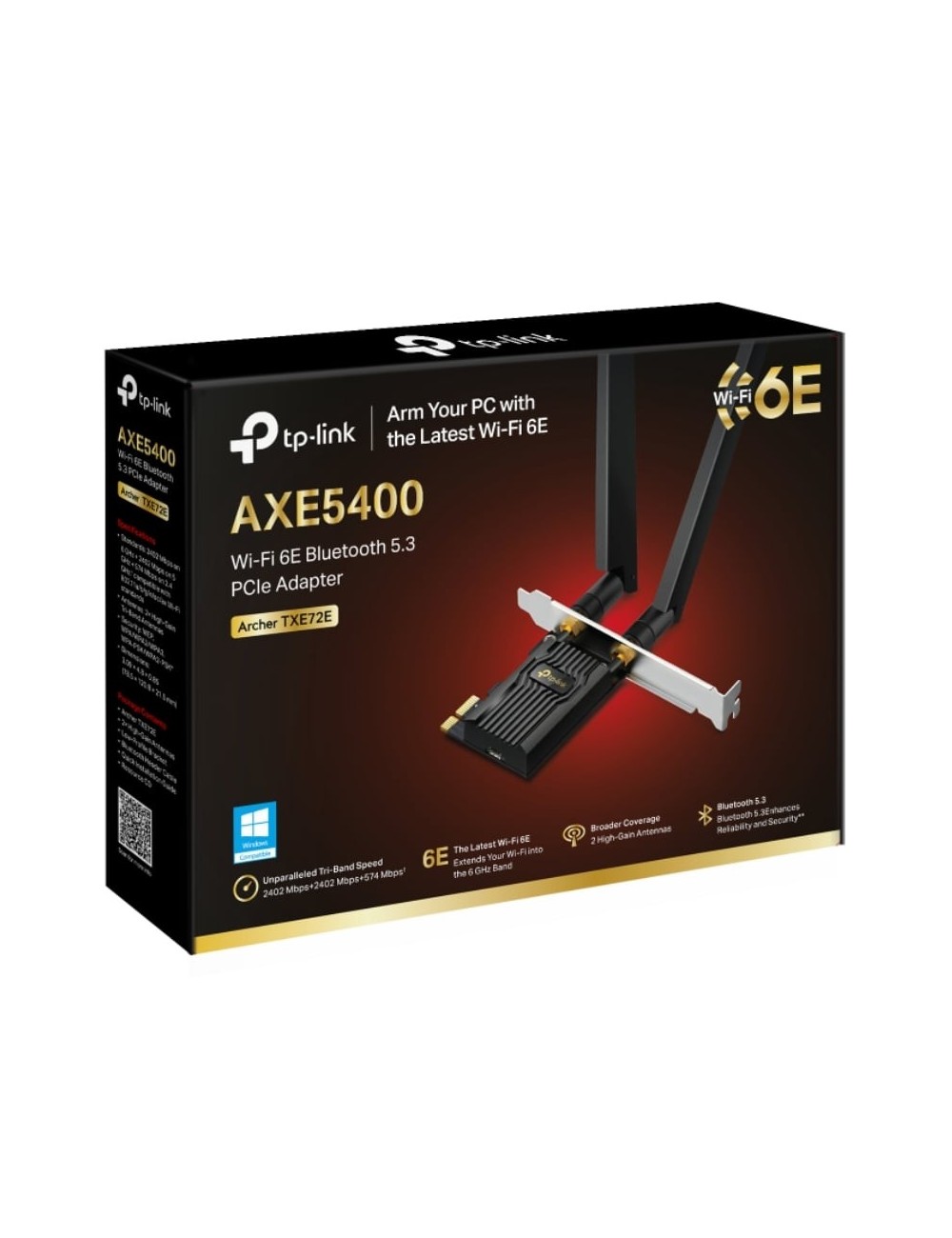 Tarjeta de Red Inalámbrica-PCI Express TP-Link Archer TXE72E/ 5400Mbps/ 2.4/5/6GHz