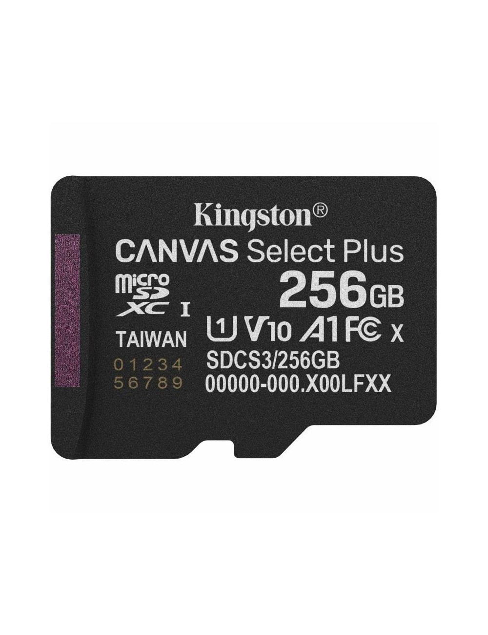 Tarjeta de Memoria Kingston CANVAS Select Plus 256GB microSD XC/ Clase 10/ 150MBs