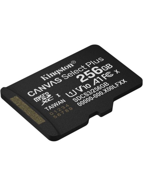 Tarjeta de Memoria Kingston CANVAS Select Plus 256GB microSD XC/ Clase 10/ 150MBs