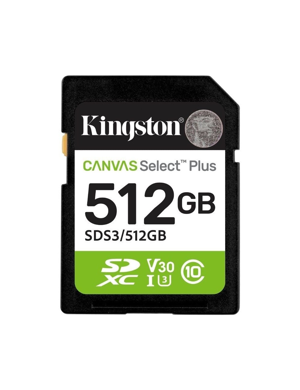 Tarjeta de Memoria Kingston CANVAS Select Plus 512GB SD XC/ Clase 10/ 150MBs
