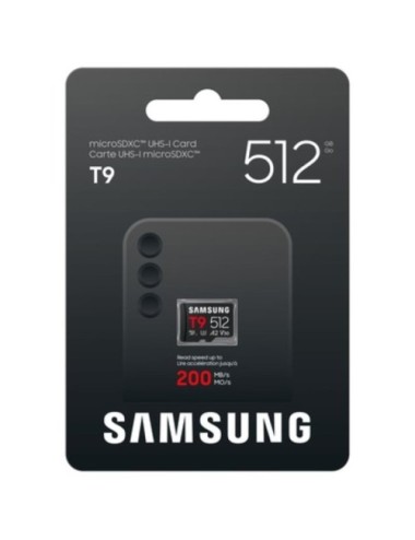 Tarjeta de Memoria Samsung P9 512GB microSD XC/ Clase 10/ 200MBs