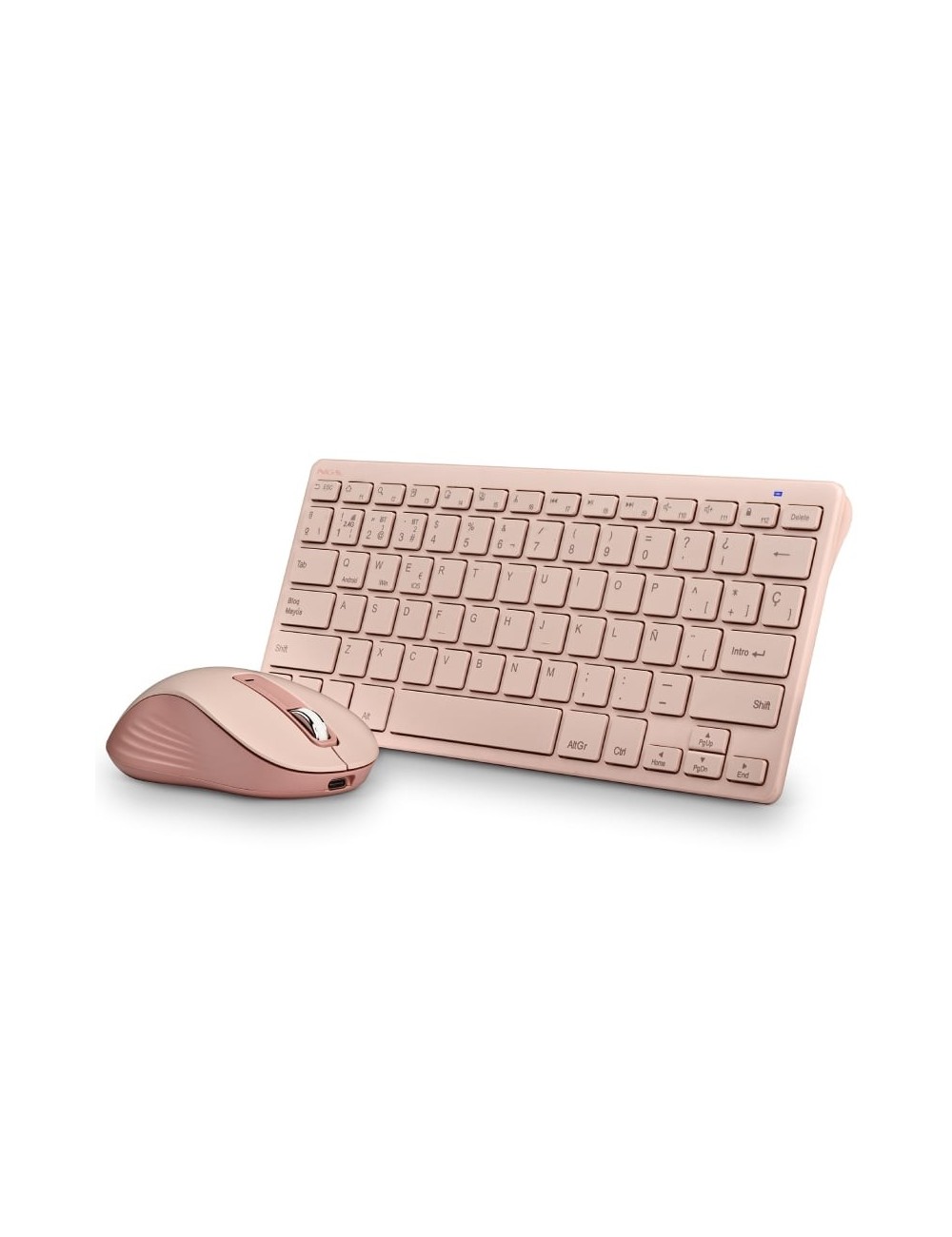 Teclado y Ratón Inalámbricos NGS Fantasy Kit/ Rosa/ Frances