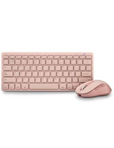 Teclado y Ratón Inalámbricos NGS Fantasy Kit/ Rosa/ Frances