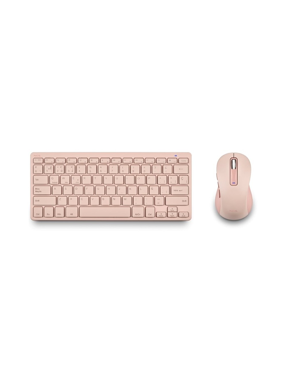 Teclado y Ratón Inalámbricos NGS Fantasy Kit/ Rosa/ Frances