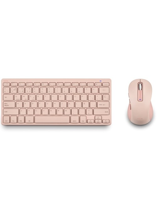 Teclado y Ratón Inalámbricos NGS Fantasy Kit/ Rosa/ Frances
