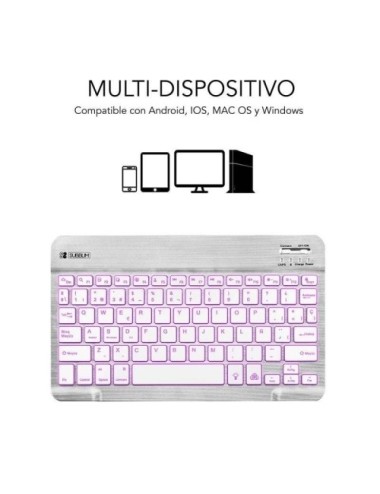 Teclado Compacto Inalámbrico Subblim Smart Backlit/ Plata