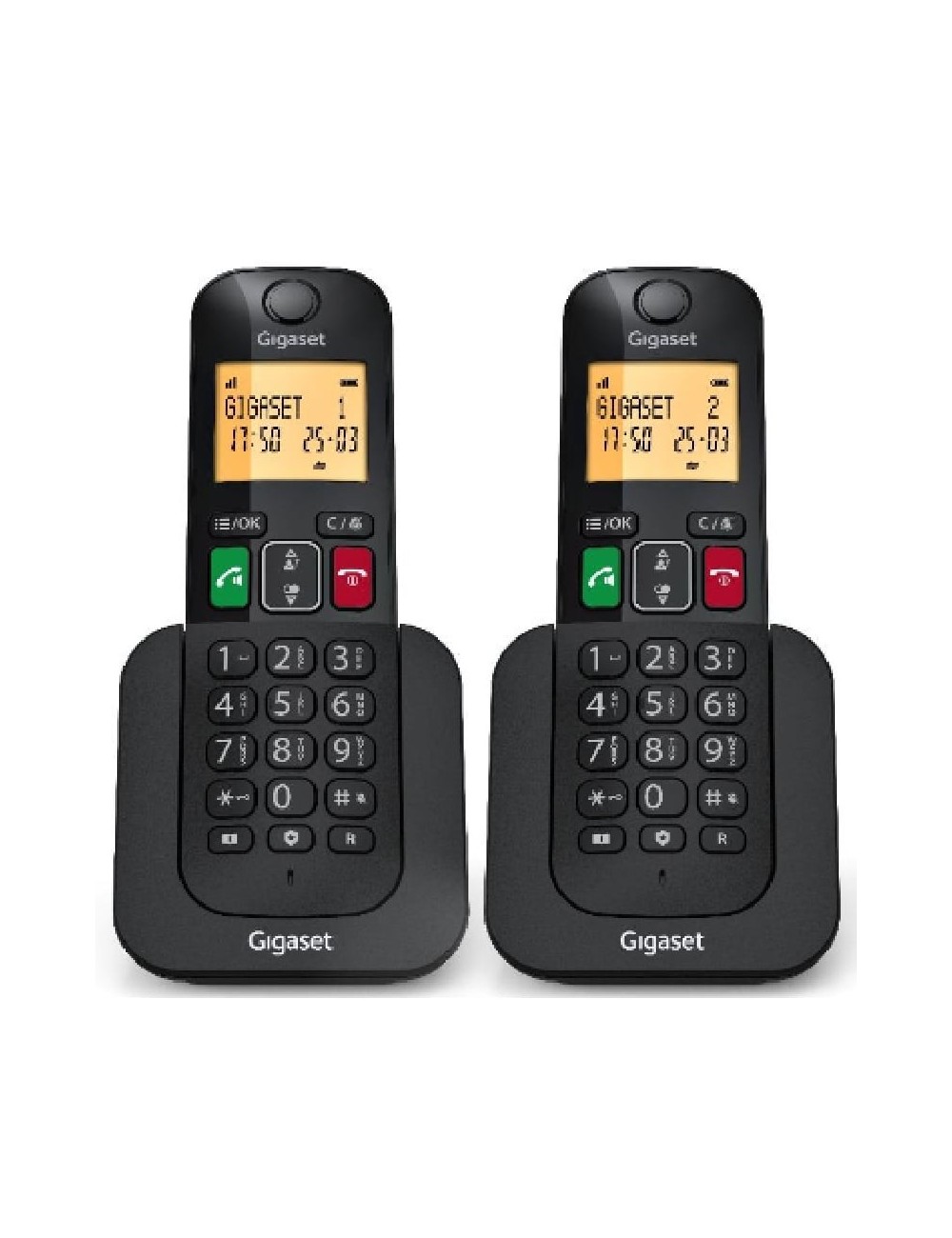 Teléfono Inalámbrico Gigaset Elemental 400 DUO/ Negro