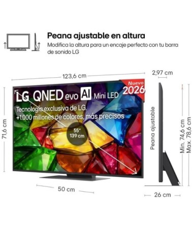 Televisor LG Micro RGB evo AI MRGB86 55MRGB86B6A 55'/ Ultra HD 4K/ Smart TV/ WiFi