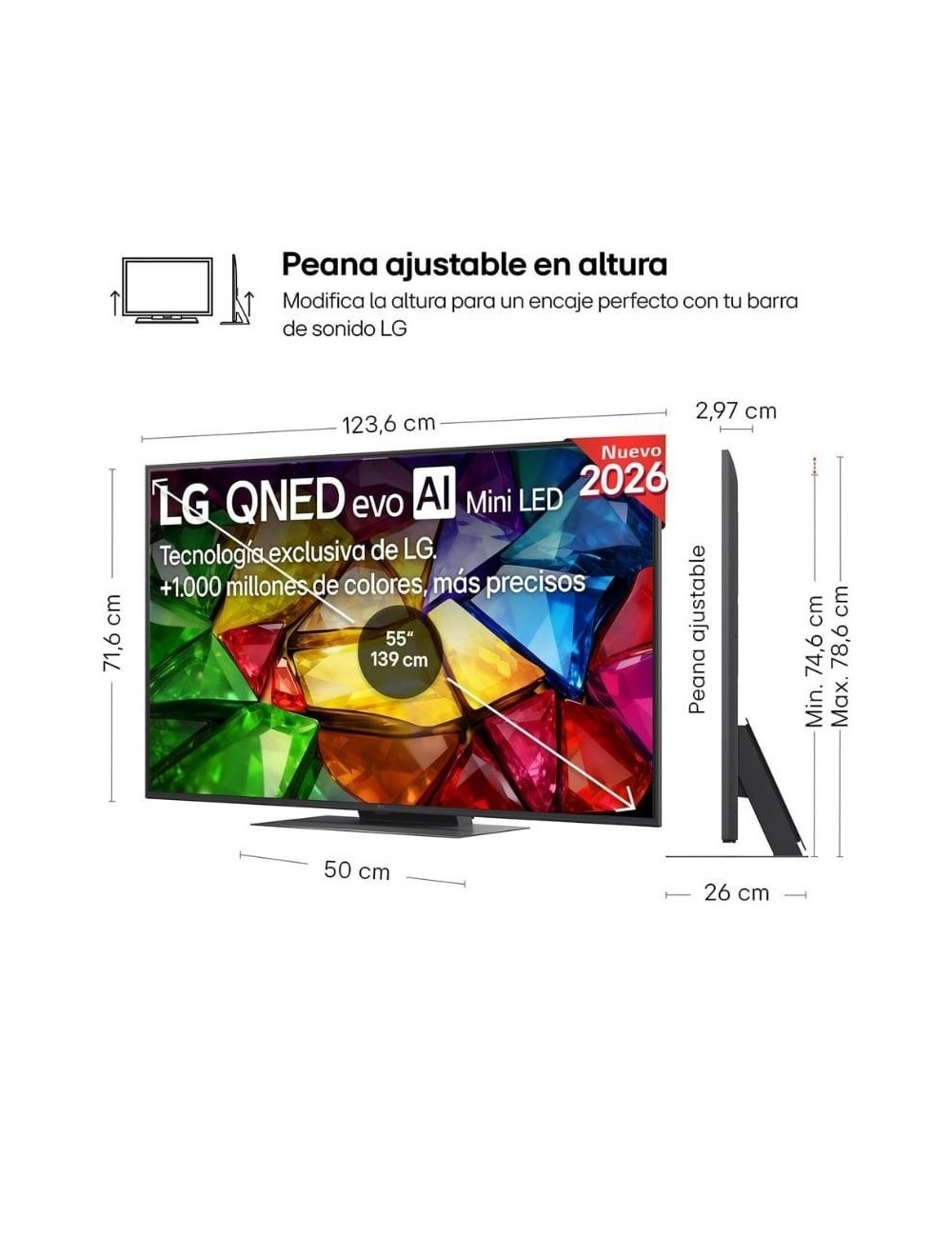 Televisor LG Micro RGB evo AI MRGB86 55MRGB86B6A 55'/ Ultra HD 4K/ Smart TV/ WiFi