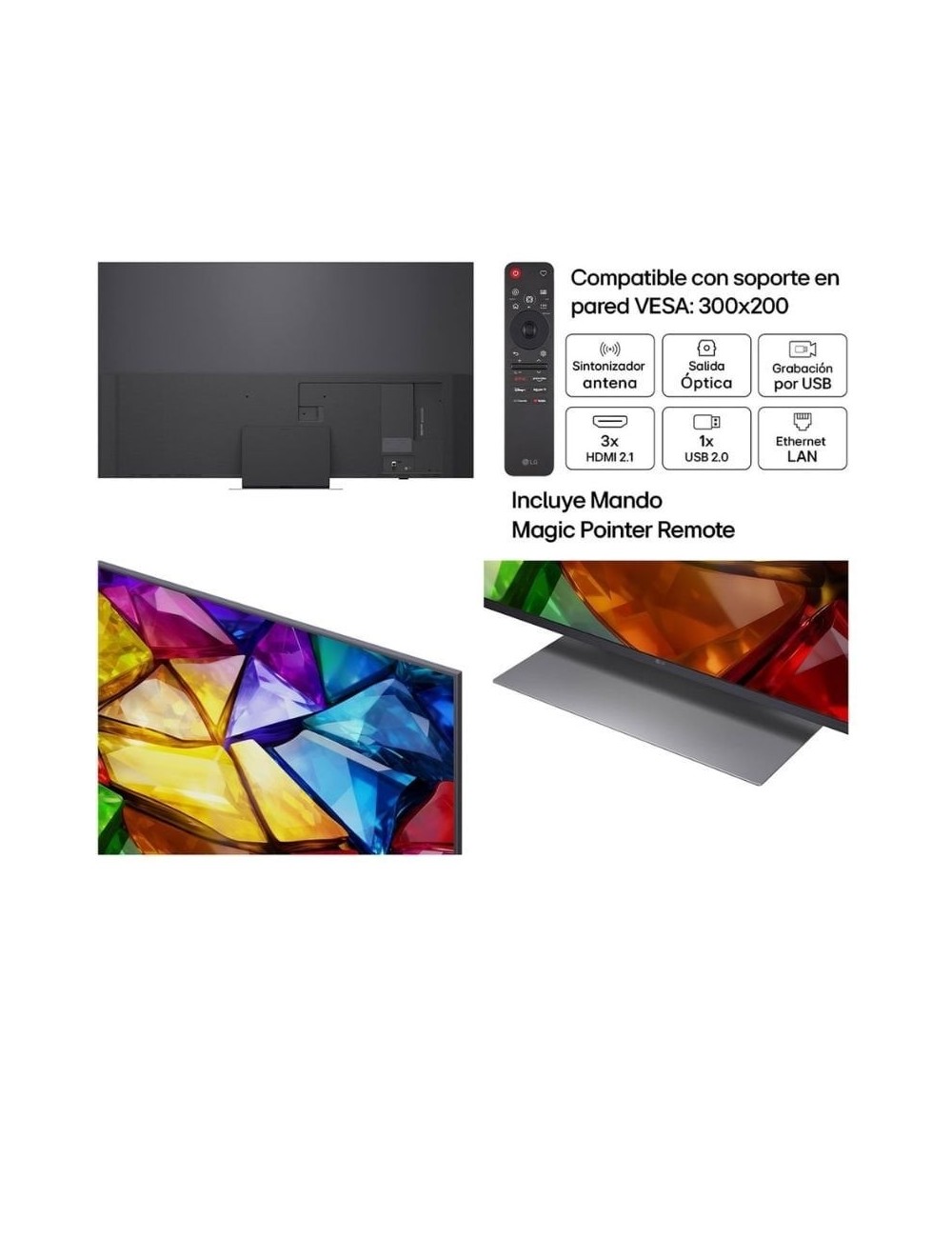 Televisor LG Micro RGB evo AI MRGB86 65MRGB86B6A 65'/ Ultra HD 4K/ Smart TV/ WiFi