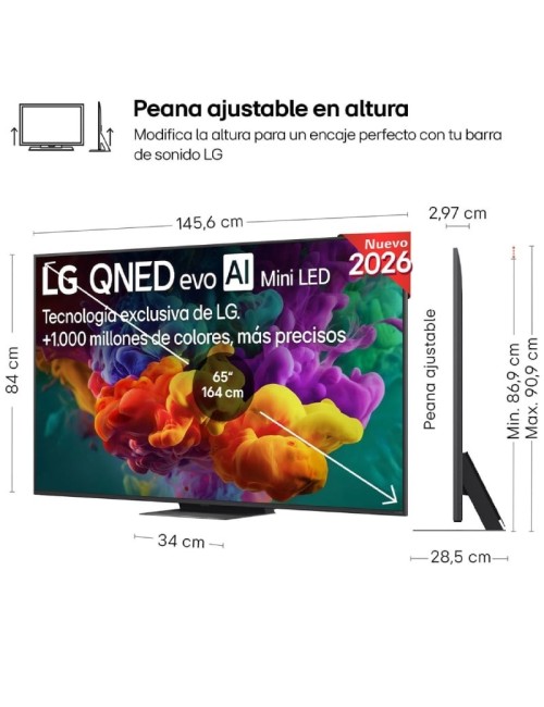 Televisor LG QNED evo AI QNED87 Mini LED 65QNED87B6A 65'/ Ultra HD 4K/ Smart TV/ WiFi
