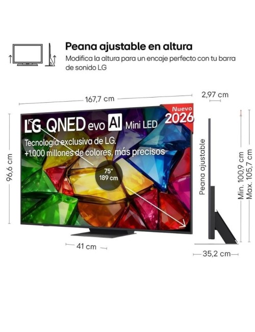 Televisor LG Micro RGB evo AI MRGB86 75MRGB86B6A 75'/ Ultra HD 4K/ Smart TV/ WiFi