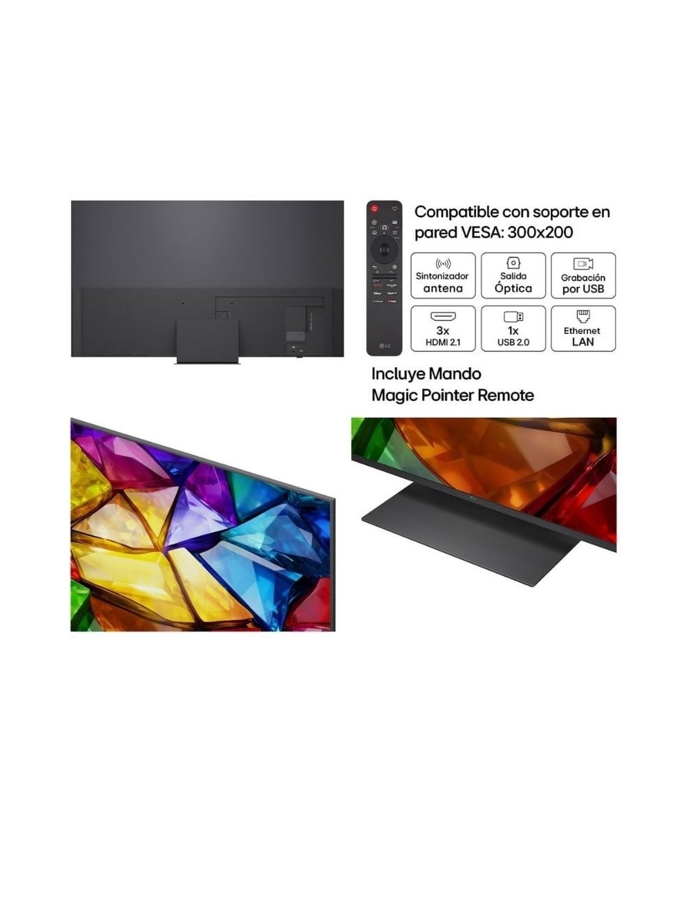 Televisor LG Micro RGB evo AI MRGB86 75MRGB86B6A 75'/ Ultra HD 4K/ Smart TV/ WiFi