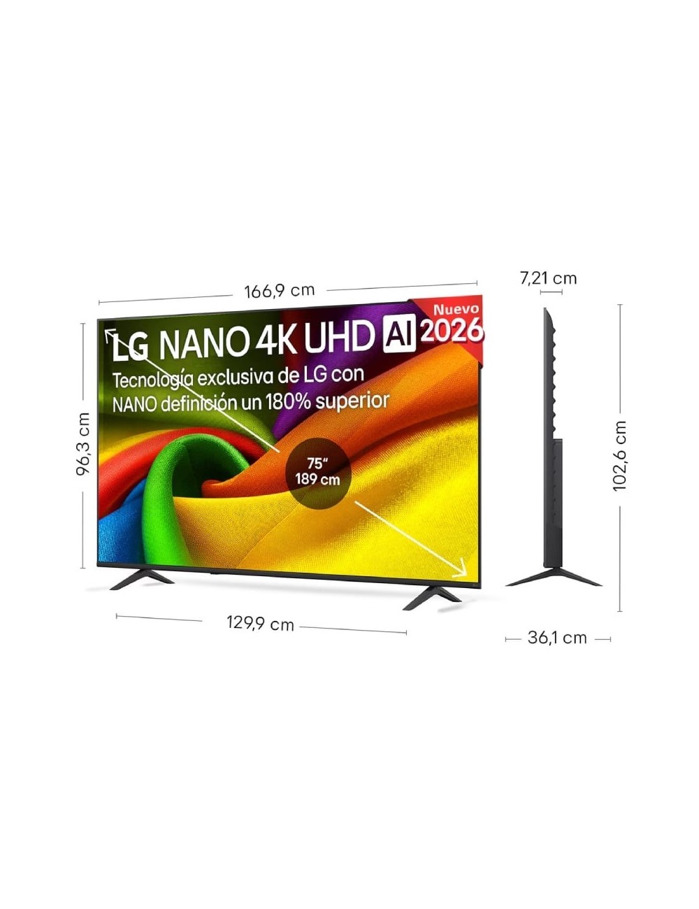 Televisor LG NanoCell 75NU850B6LA 75'/ Ultra HD 4K/ Smart TV/ WiFi/ Negro