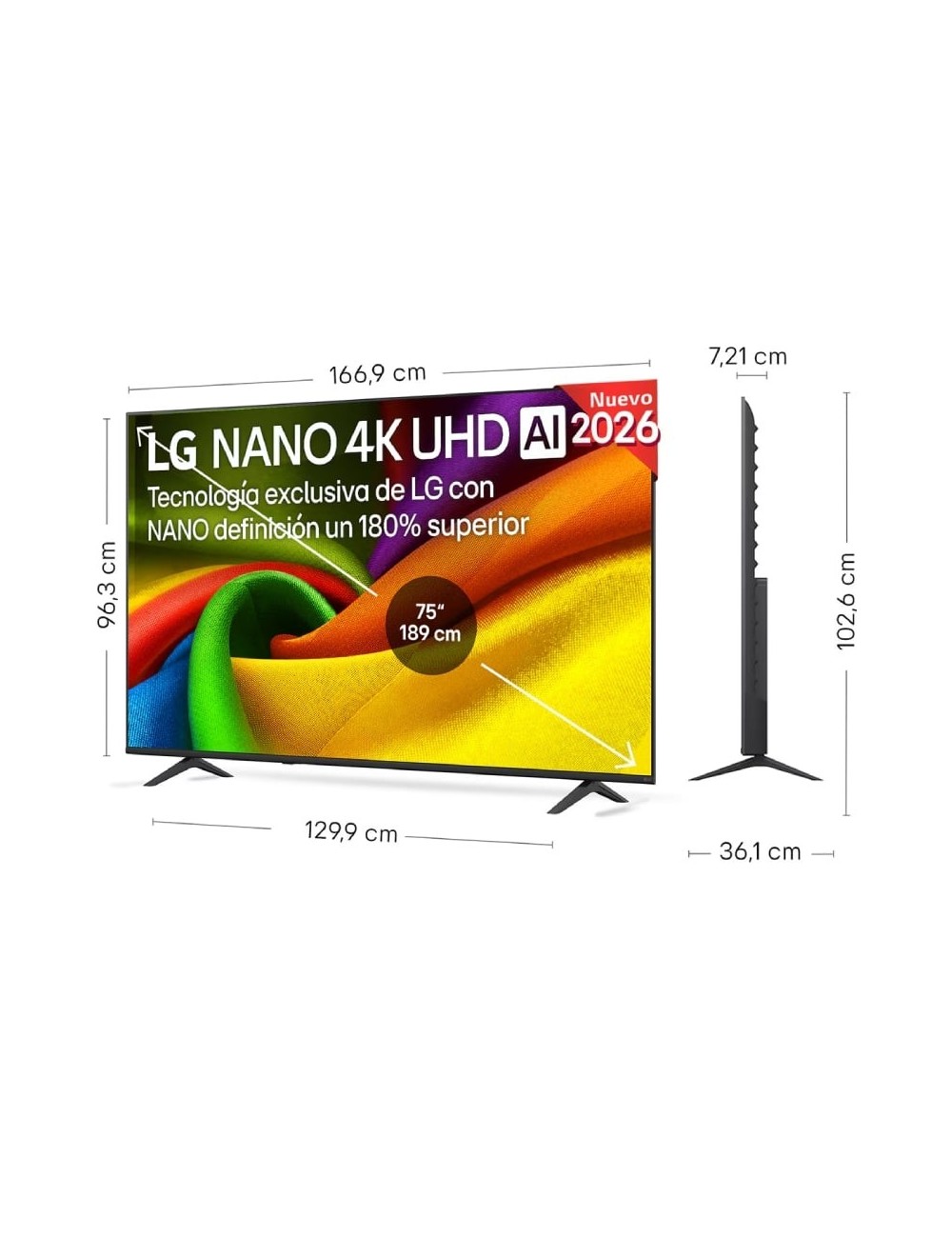 Televisor LG NanoCell 75NU8E0B3LA 75'/ Ultra HD 4K/ Smart TV/ WiFi/ Negro